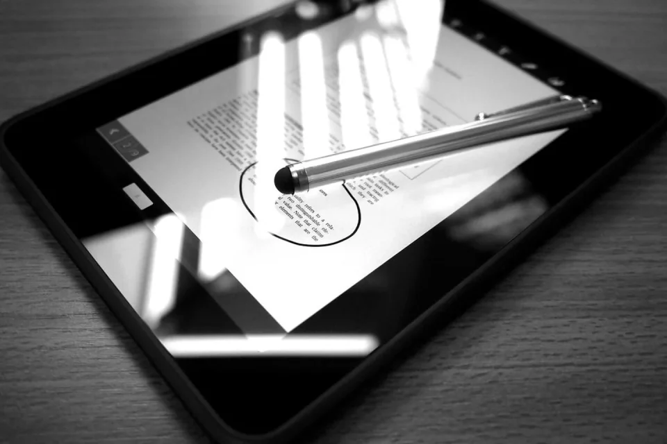 Una lectora utiliza un libro electrónico con opciones de accesibilidad